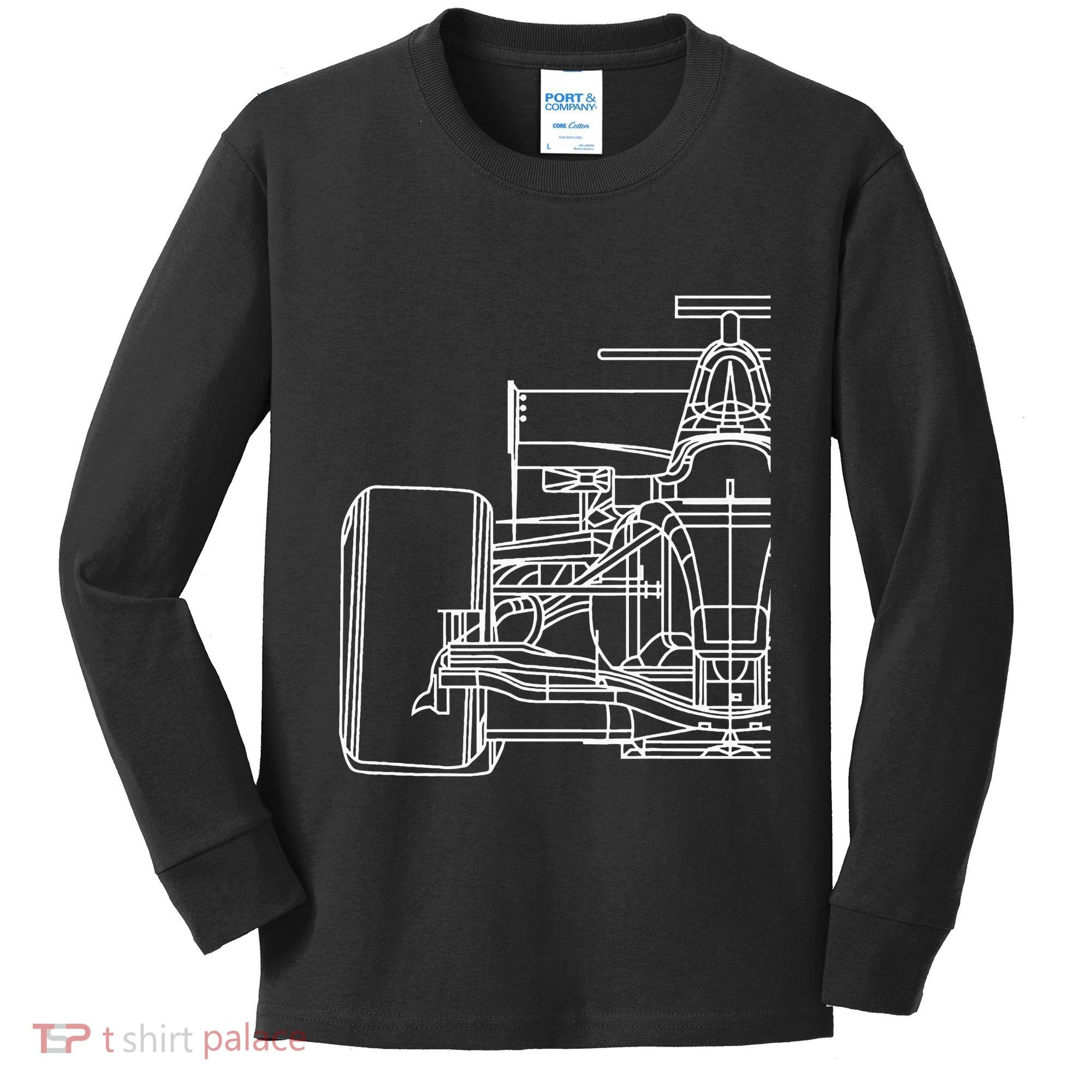 Formula Racecar Schematic Race Car Driver Formula Racing Kids Long Sleeve Shirt