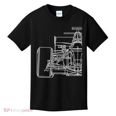Formula Racecar Schematic Race Car Driver Formula Racing Kids T-Shirt