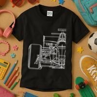 Formula Racecar Schematic Race Car Driver Formula Racing Kids T-Shirt thumb 3