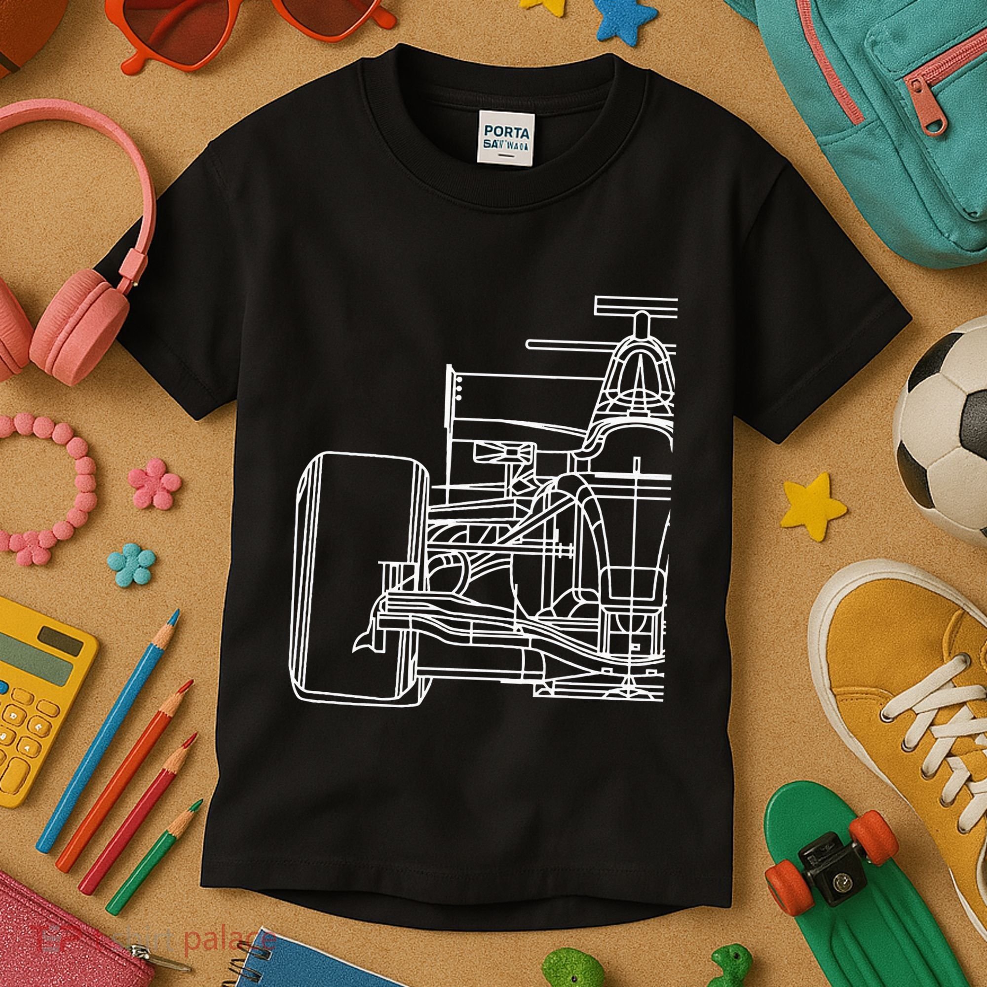 Formula Racecar Schematic Race Car Driver Formula Racing Kids T-Shirt
