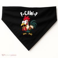 F-CAW-F Rooster Screaming Chicken Clucking Meme USA-Made Doggie Bandana thumb 0