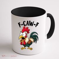 F-CAW-F Rooster Screaming Chicken Clucking Meme Coffee Mug thumb 1