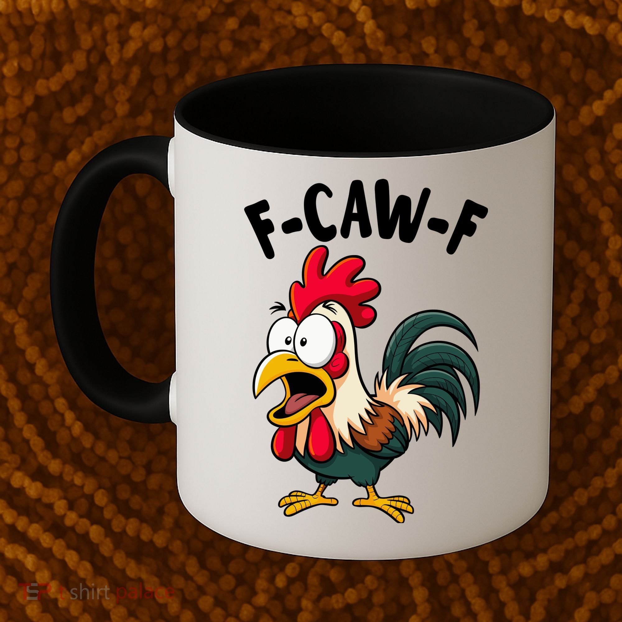 F-CAW-F Rooster Screaming Chicken Clucking Meme Coffee Mug