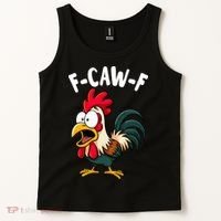 F-CAW-F Rooster Screaming Chicken Clucking Meme Tank Top thumb 2
