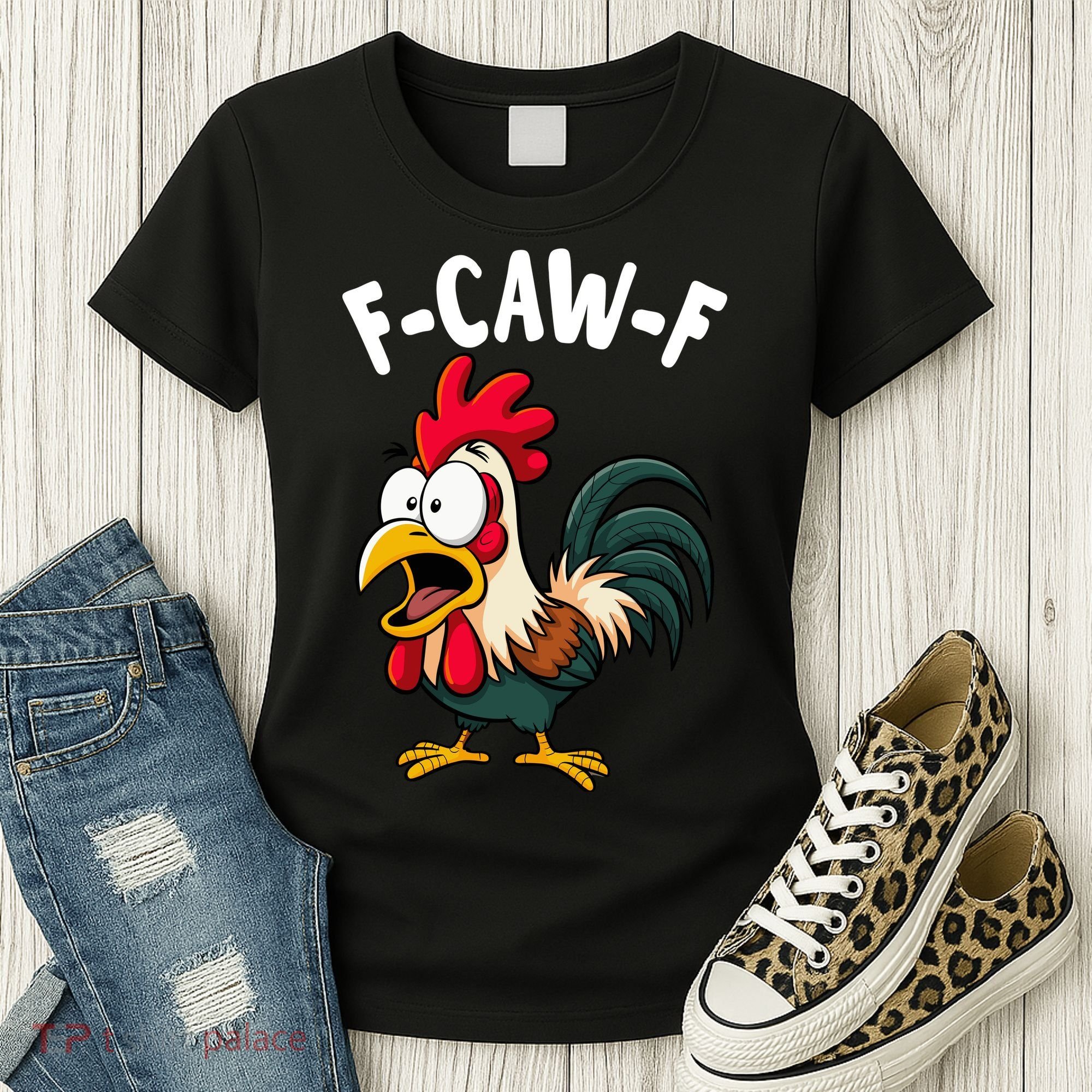 F-CAW-F Rooster Screaming Chicken Clucking Meme Women's T-Shirt