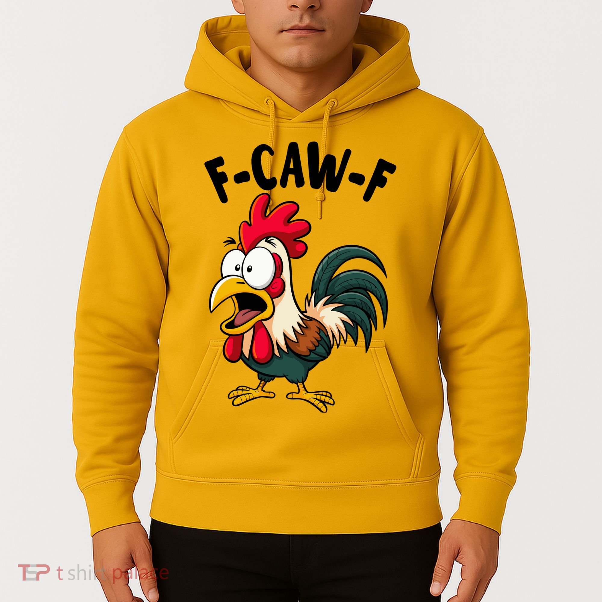 F-CAW-F Rooster Screaming Chicken Clucking Meme Hoodie