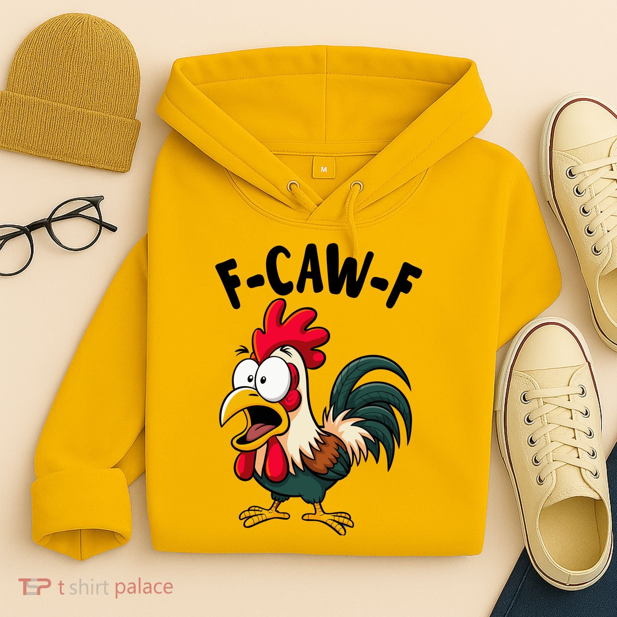 F-CAW-F Rooster Screaming Chicken Clucking Meme Hoodie