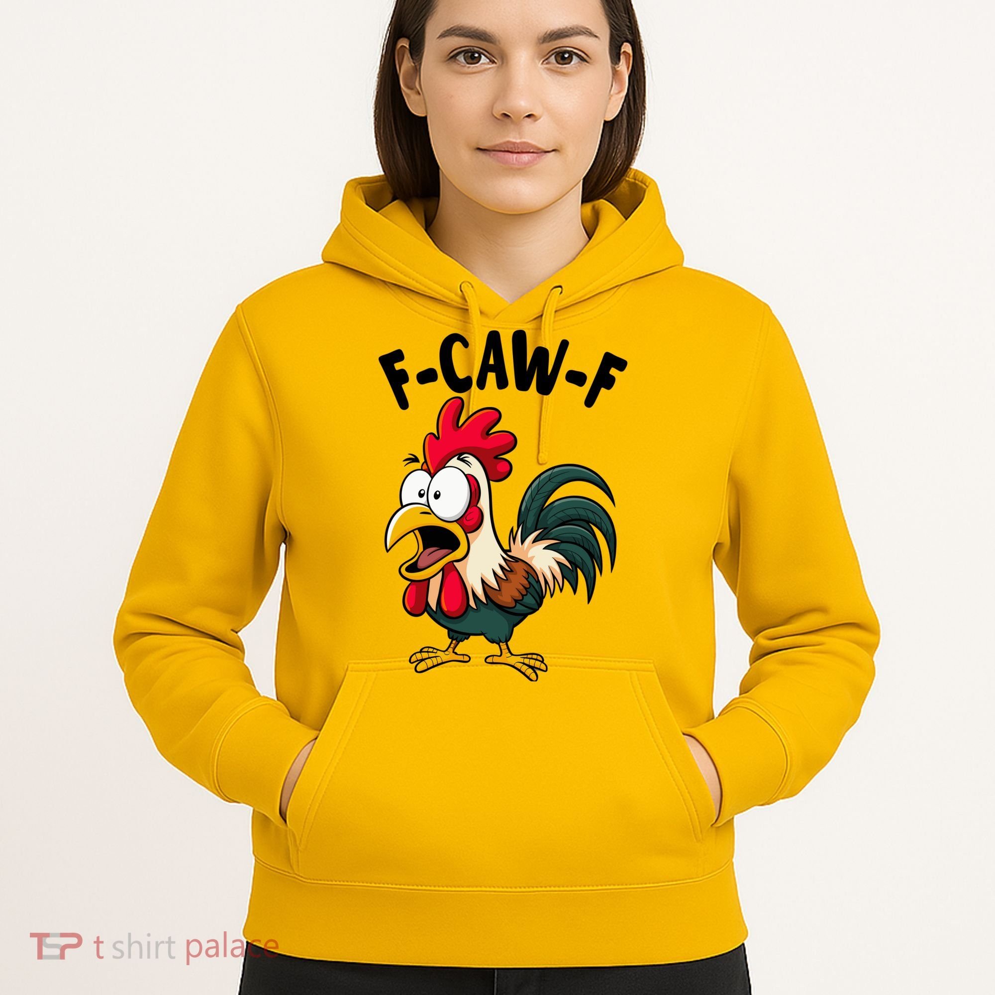 F-CAW-F Rooster Screaming Chicken Clucking Meme Hoodie