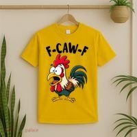 F-CAW-F Rooster Screaming Chicken Clucking Meme T-Shirt thumb 2