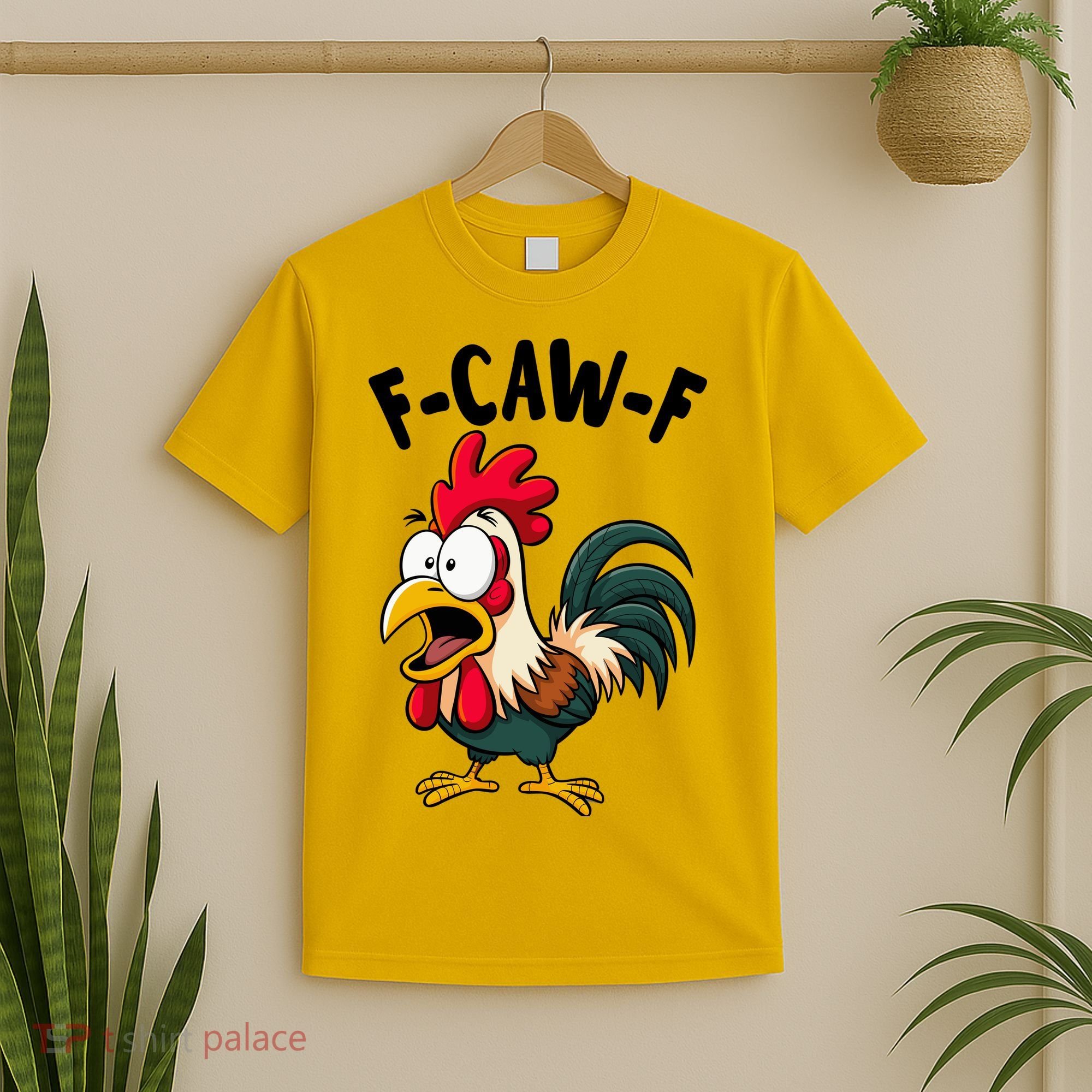 F-CAW-F Rooster Screaming Chicken Clucking Meme T-Shirt