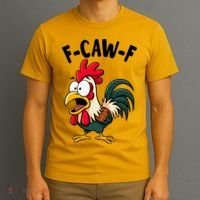 F-CAW-F Rooster Screaming Chicken Clucking Meme T-Shirt thumb 3