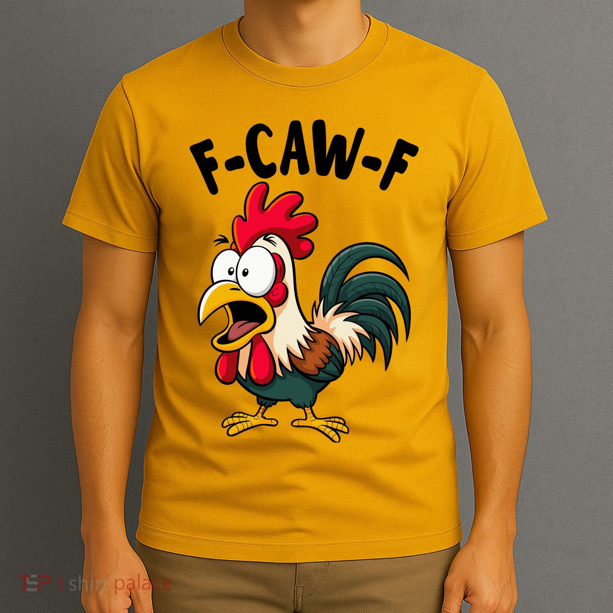 F-CAW-F Rooster Screaming Chicken Clucking Meme T-Shirt
