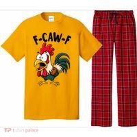 F-CAW-F Rooster Screaming Chicken Clucking Meme Pajama Set thumb 0