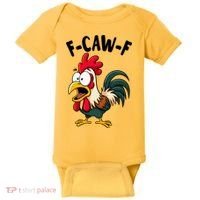 F-CAW-F Rooster Screaming Chicken Clucking Meme Baby Bodysuit thumb 0