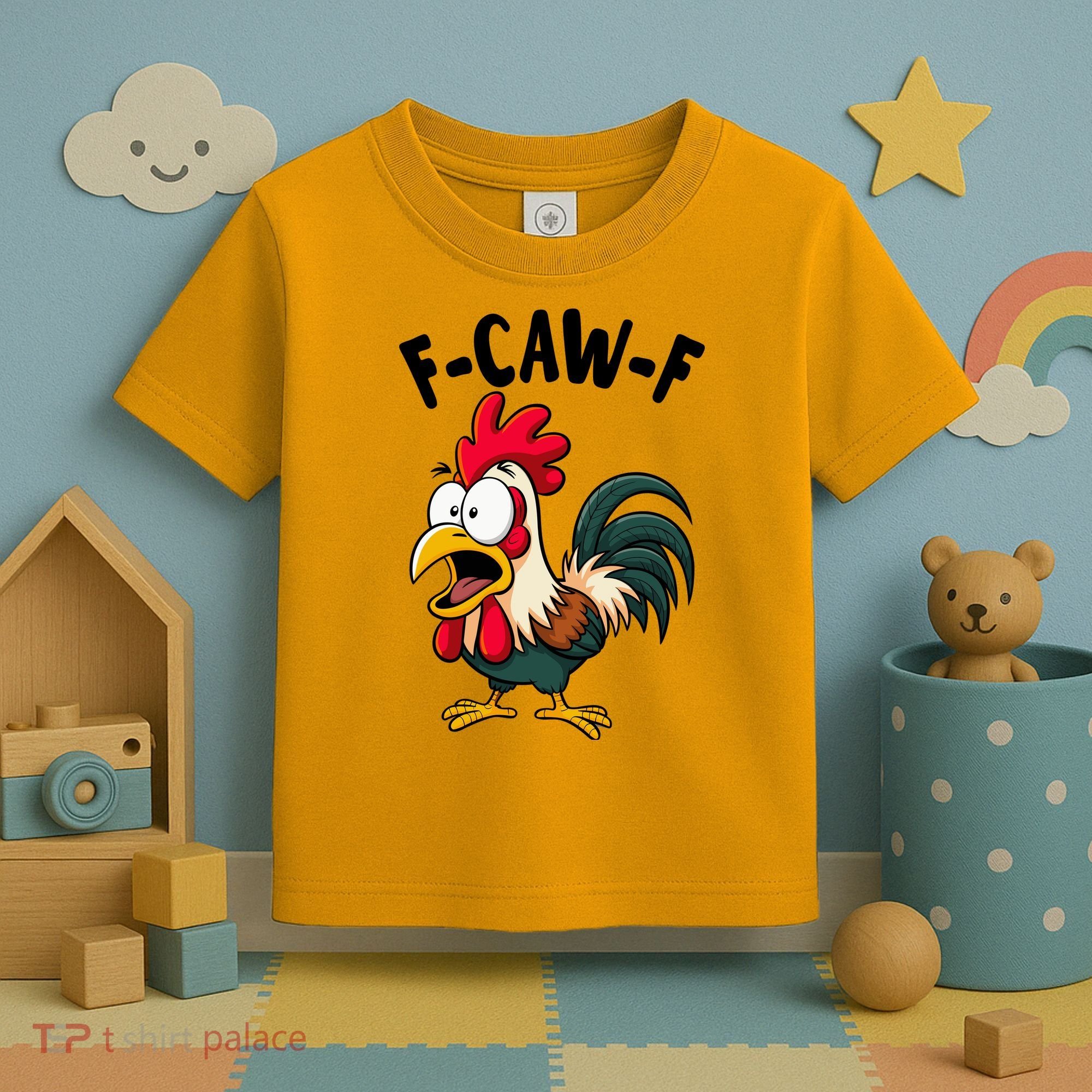 F-CAW-F Rooster Screaming Chicken Clucking Meme Toddler T-Shirt