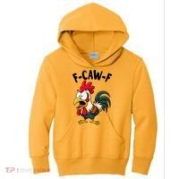 F-CAW-F Rooster Screaming Chicken Clucking Meme Kids Hoodie thumb 0