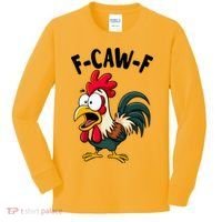 F-CAW-F Rooster Screaming Chicken Clucking Meme Kids Long Sleeve Shirt thumb 0