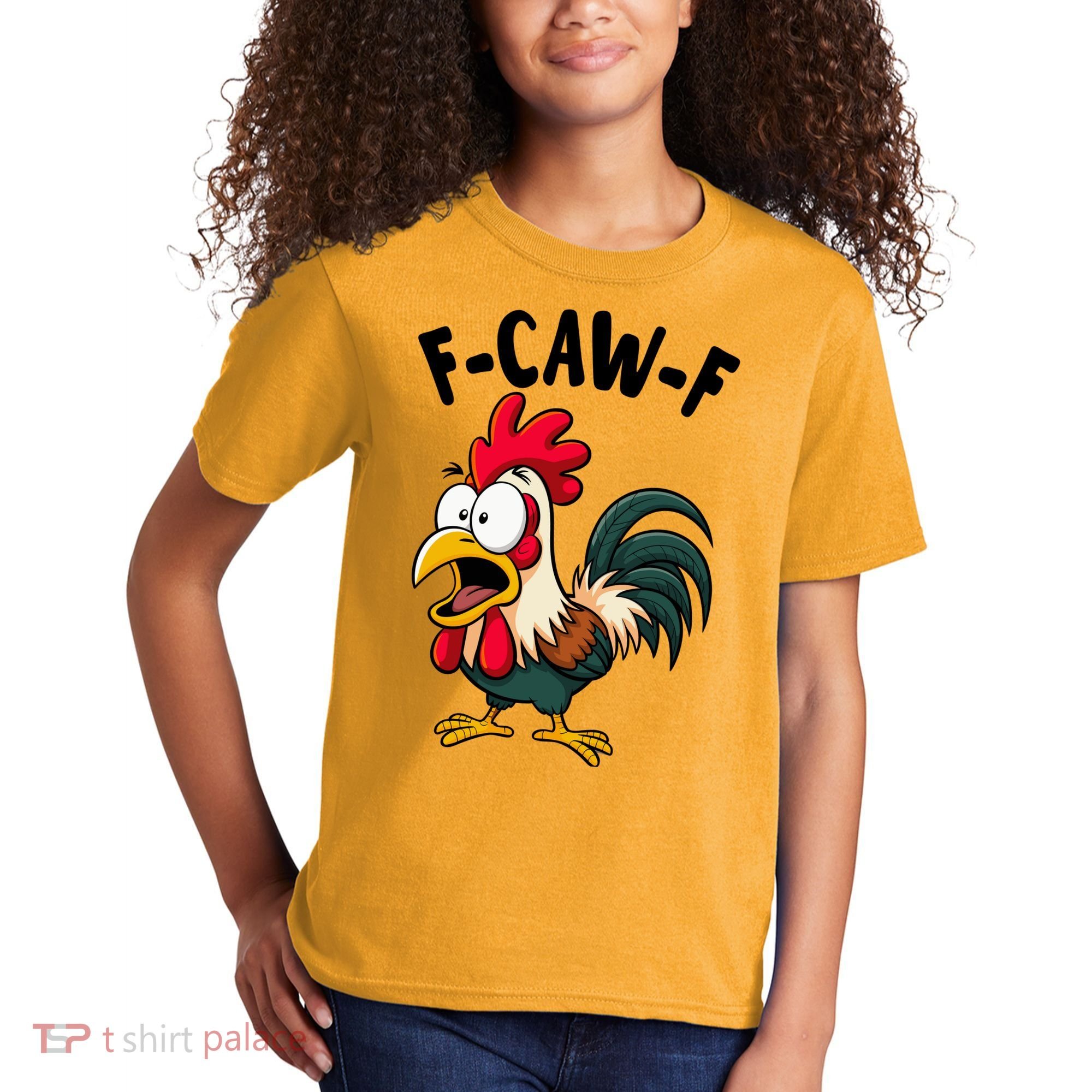 F-CAW-F Rooster Screaming Chicken Clucking Meme Kids T-Shirt