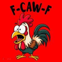 F-CAW-F Rooster Screaming Chicken Clucking Meme Santa Hat thumb 1