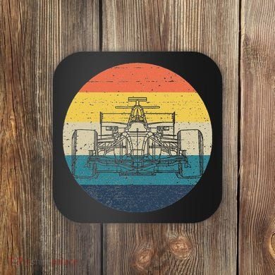 Formula Racecar Schematic Retro Formula Racecar Driver Coaster
