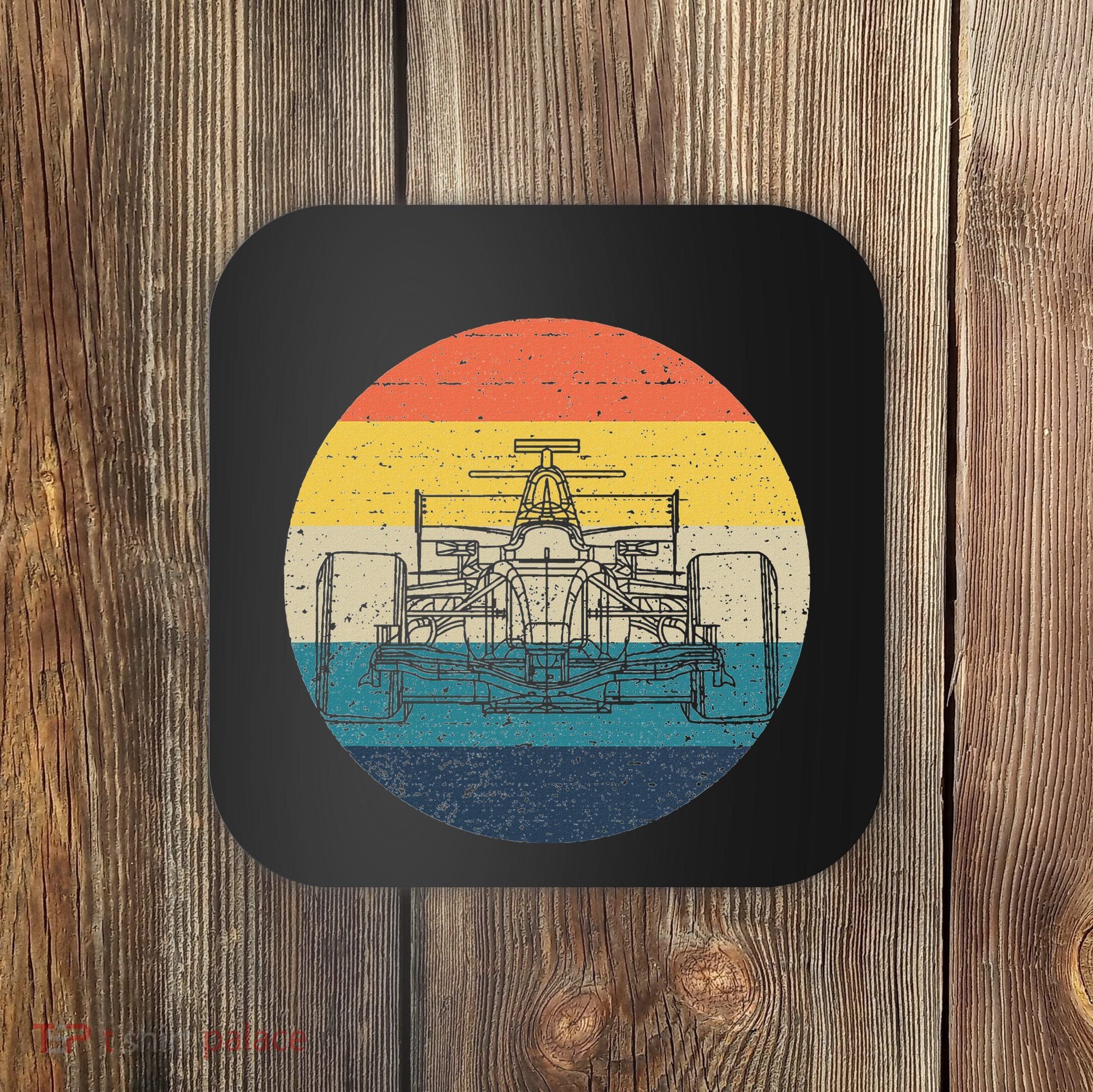Formula Racecar Schematic Retro Formula Racecar Driver Coaster