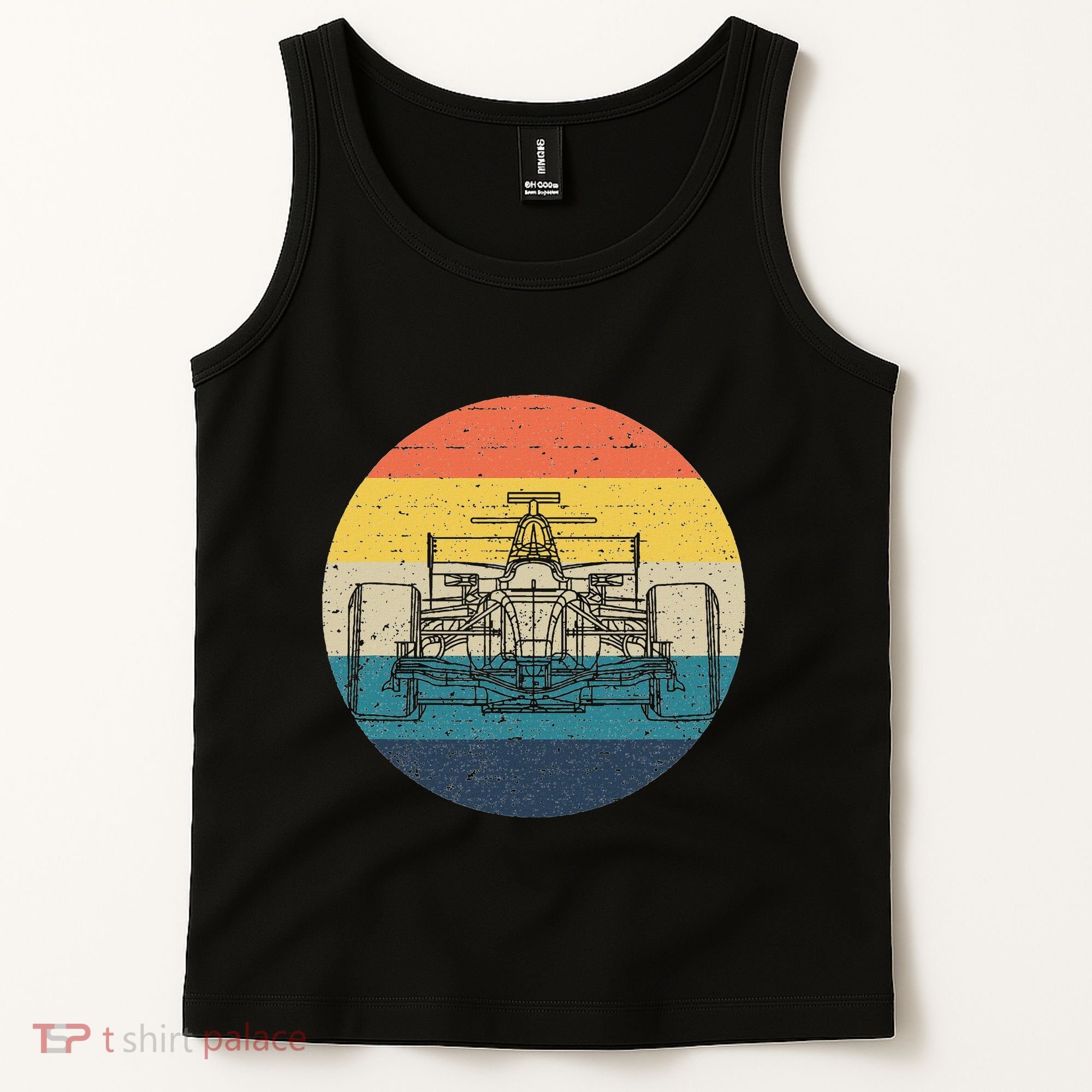 Formula Racecar Schematic Retro Formula Racecar Driver Tank Top