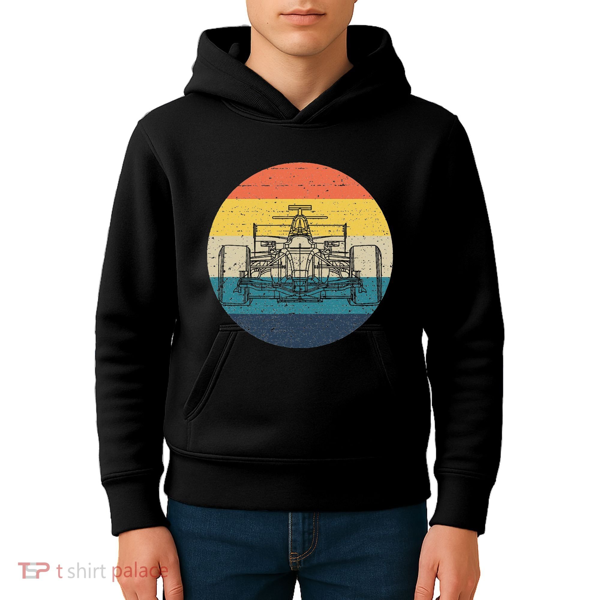 Formula Racecar Schematic Retro Formula Racecar Driver Kids Hoodie