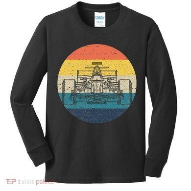 Formula Racecar Schematic Retro Formula Racecar Driver Kids Long Sleeve Shirt