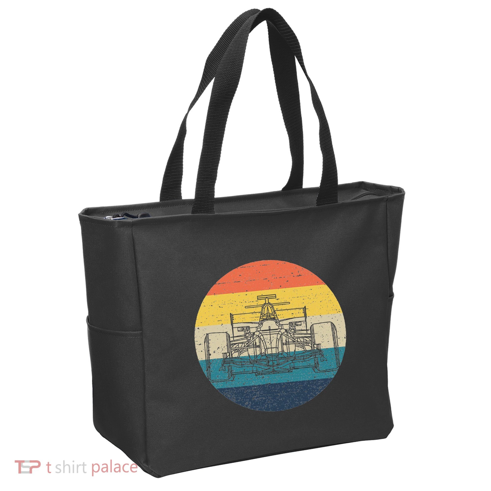 Formula Racecar Schematic Retro Formula Racecar Driver Tote Bag