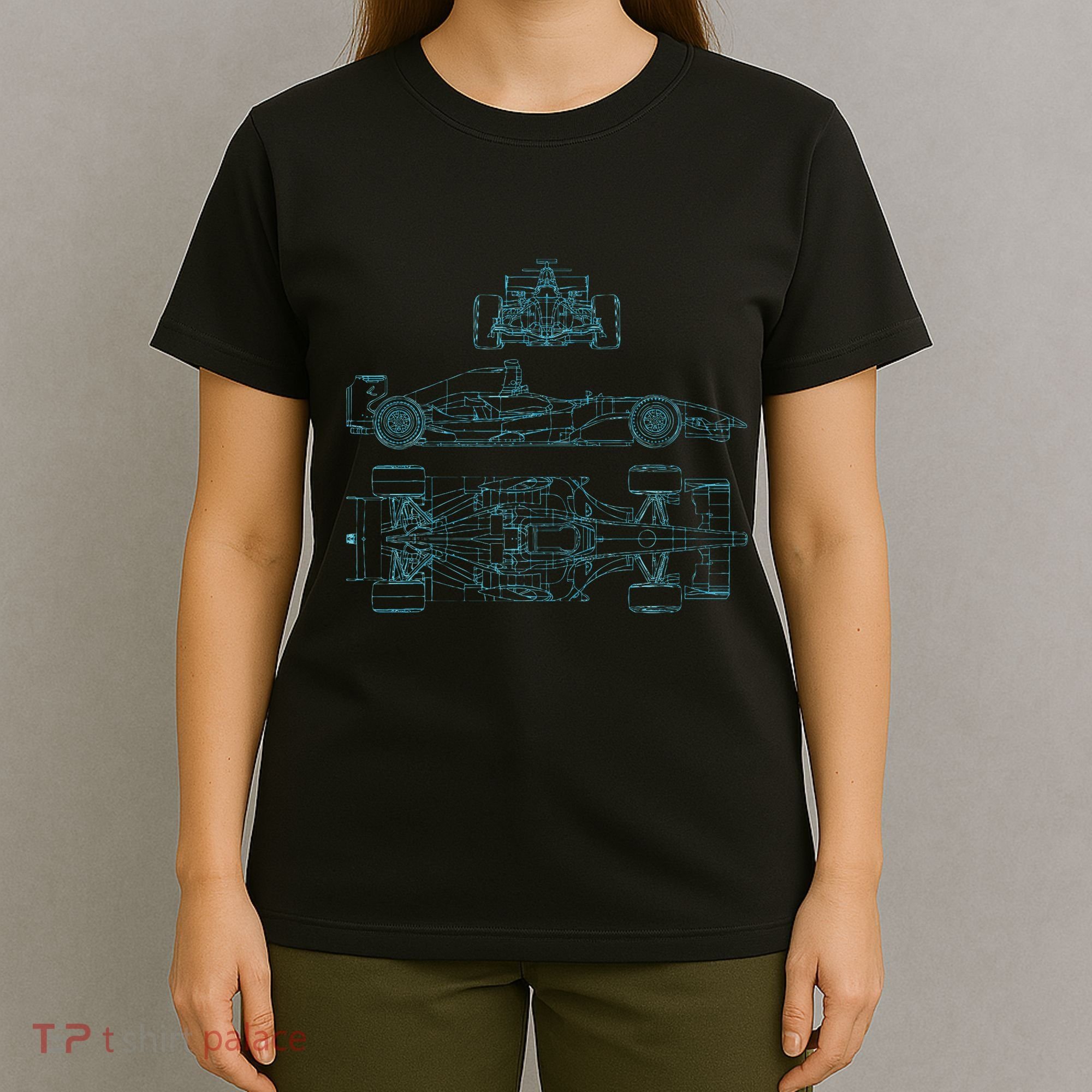 Formula Racecar Schematic Racing Formula Racecar Driver T-Shirt