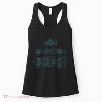 Formula Racecar Schematic Racing Formula Racecar Driver Women's Tank Top thumb 0