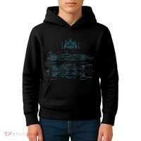 Formula Racecar Schematic Racing Formula Racecar Driver Kids Hoodie thumb 4