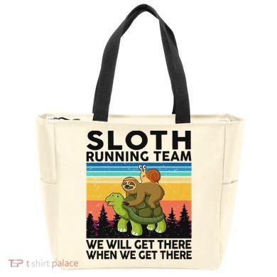 Funny Running Sloth Running Team Sloth Tote Bag