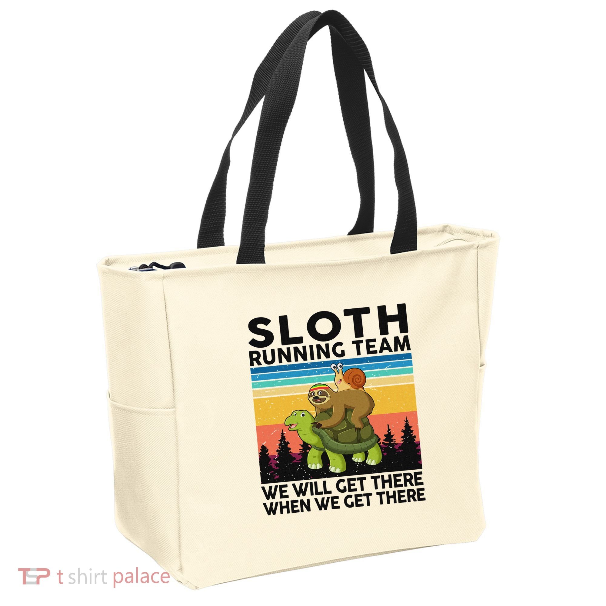 Funny Running Sloth Running Team Sloth Tote Bag