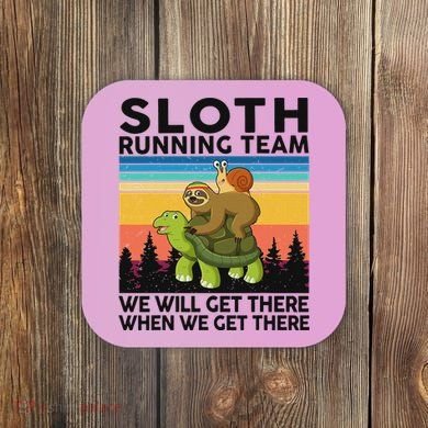 Funny Running Sloth Running Team Sloth Coaster