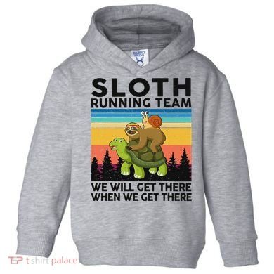 Funny Running Sloth Running Team Sloth Toddler Hoodie