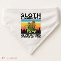 Funny Running Sloth Running Team Sloth USA-Made Doggie Bandana thumb 0