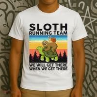 Funny Running Sloth Running Team Sloth T-Shirt thumb 3