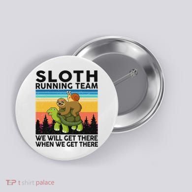 Funny Running Sloth Running Team Sloth Button