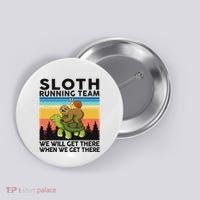 Funny Running Sloth Running Team Sloth Button thumb 0
