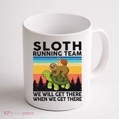 Funny Running Sloth Running Team Sloth Coffee Mug back