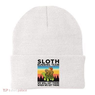 Funny Running Sloth Running Team Sloth Beanie
