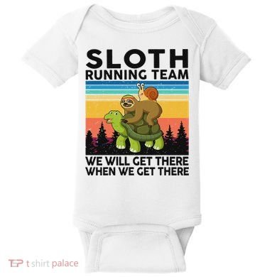 Funny Running Sloth Running Team Sloth Baby Bodysuit