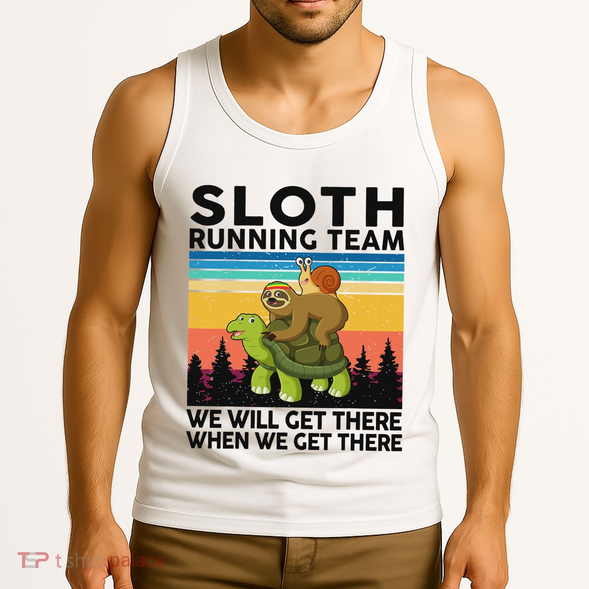 Funny Running Sloth Running Team Sloth Tank Top