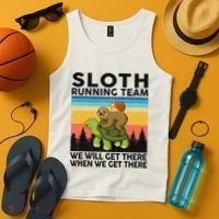 Funny Running Sloth Running Team Sloth Tank Top thumb 4
