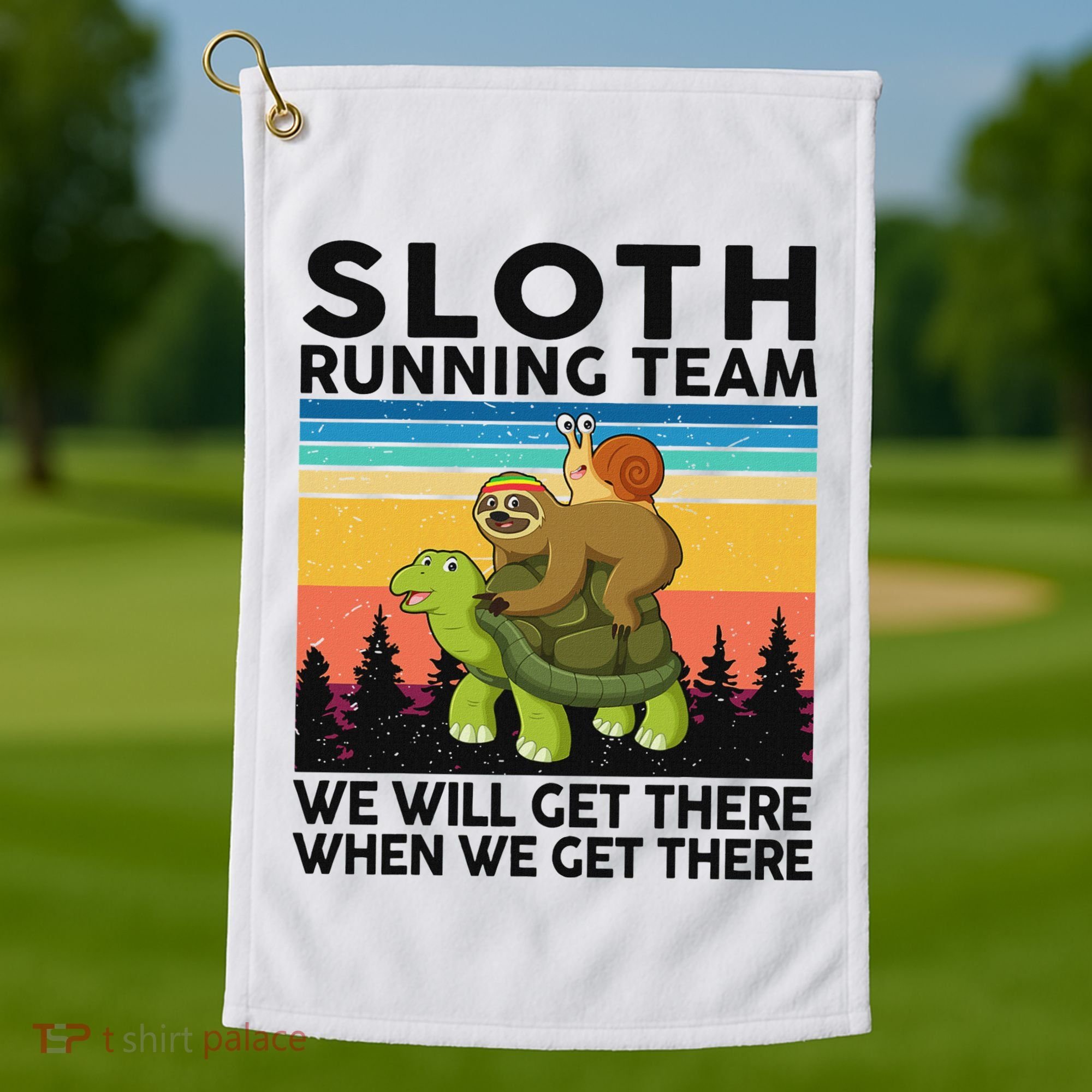 Funny Running Sloth Running Team Sloth Golf Towel