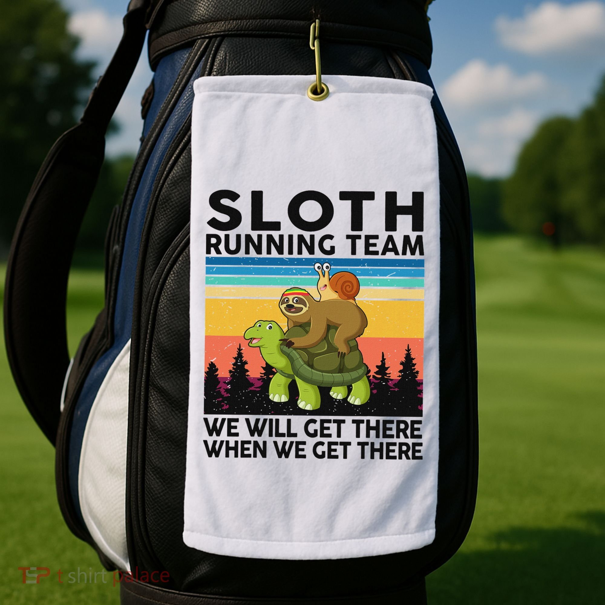 Funny Running Sloth Running Team Sloth Golf Towel
