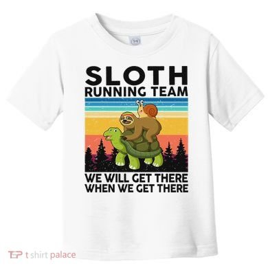 Funny Running Sloth Running Team Sloth Toddler T-Shirt