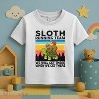 Funny Running Sloth Running Team Sloth Toddler T-Shirt thumb 3
