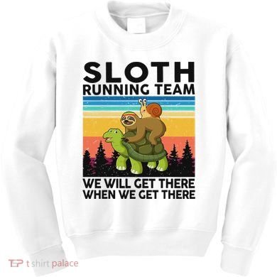 Funny Running Sloth Running Team Sloth Kids Sweatshirt